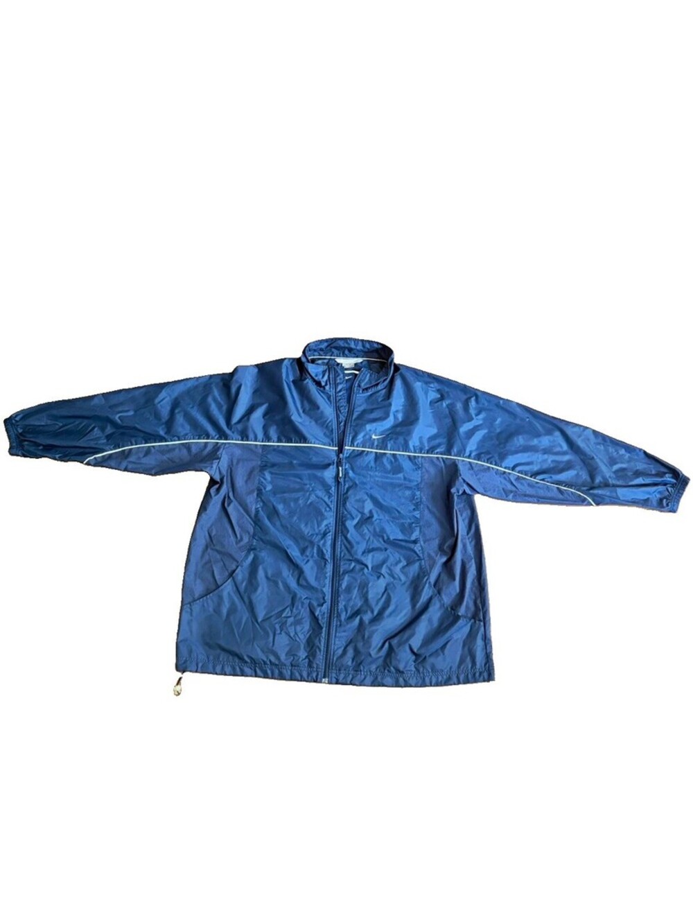 Vintage Nike Silver Tag Windbreaker Jacket Mens XXL Navy Blue Y2K Full Zip Mesh